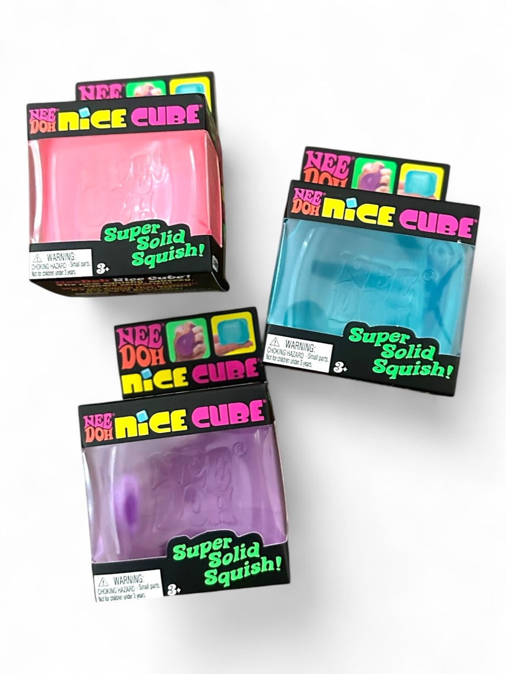 Needoh Bundle of 3 New Factory sealed Blue, Purple & pink lot